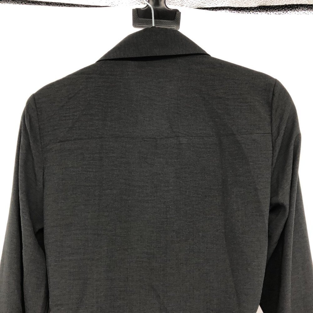 boohoo Black Woven Tie Front plunge neck cropped Shirt size 2 - Picture 13 of 15